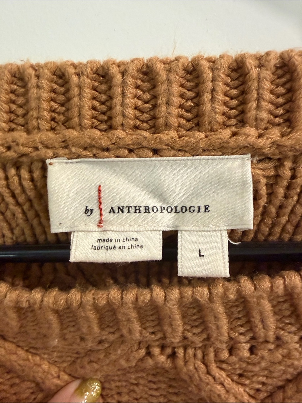 Anthropologie Cable Knit Sleeveless Sweater Vest - Camel - Picture 7 of 11